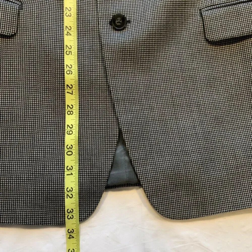 Calvin Klein Nailhead Silk‎ Wool Blazer Sport Jacket Coat Two Button 40L EUC